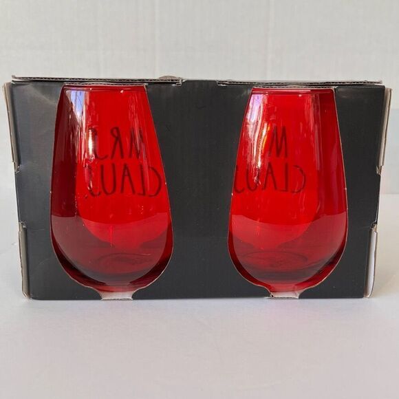 Rae Dunn Stemless Christmas Glasses  New On Box - Picture 2 of 4